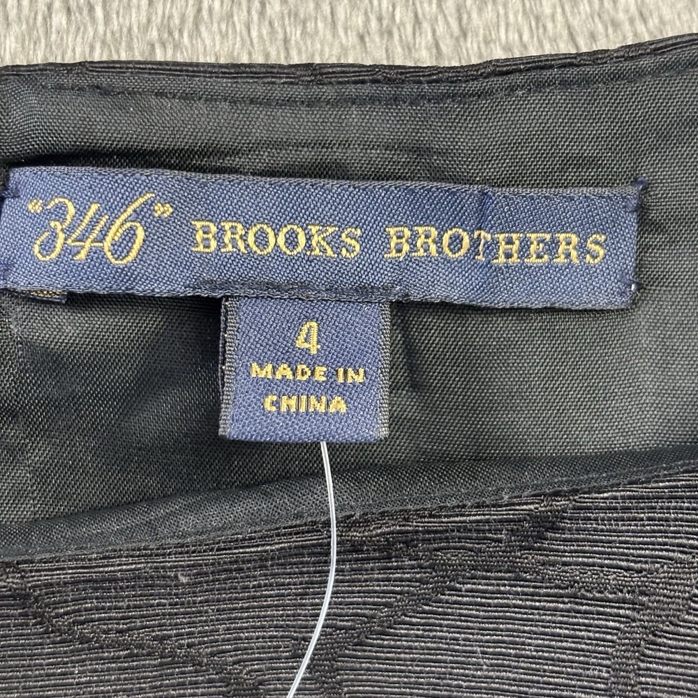Brooks Brothers Dress 4 Black Cap Sleeve Rose Shift Career Boat Neck NWT $149.50 - Picture 4 of 16